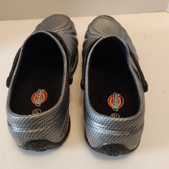 Dickies gray zigzag nursing shoes clogs size 10 backstrap - Picture 5 of 6